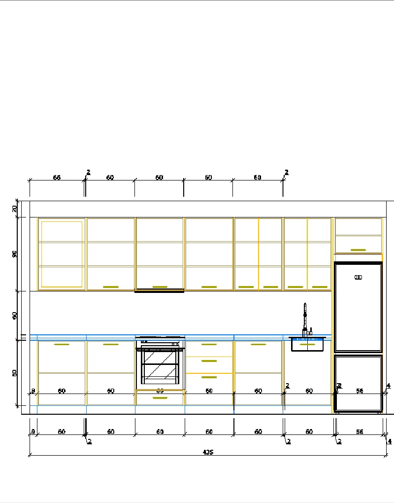 BASIC FRENTE COLUMNA FRIGO B 435 + A 435 .ALTURA 240. ALTOS DE 90 COTAS