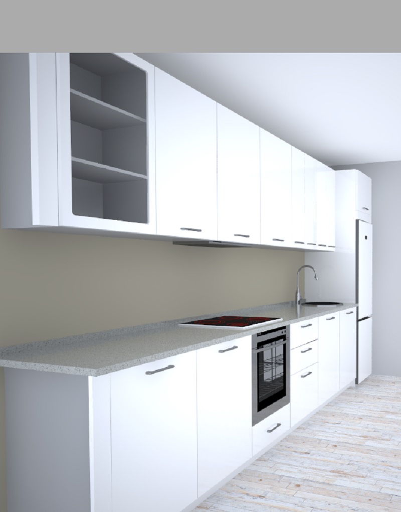 BASIC FRENTE COLUMNA FRIGO B 435 + A 435 .ALTURA 240. ALTOS DE 90 LATERAL 2