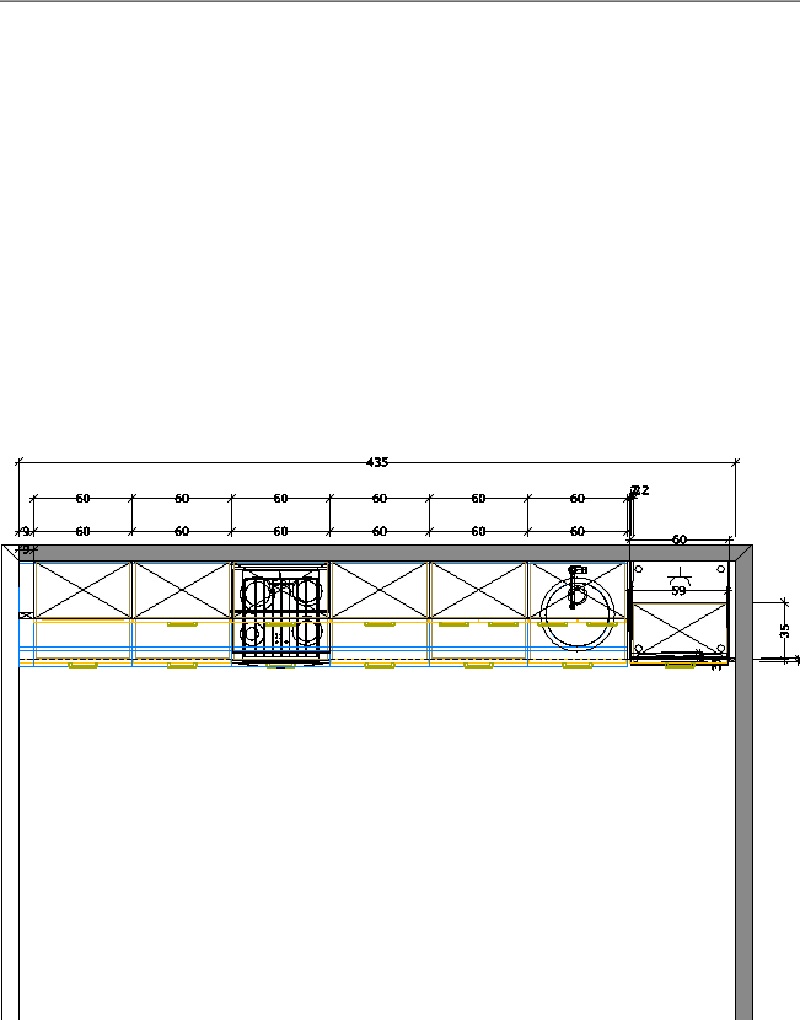BASIC FRENTE COLUMNA FRIGO B 435 + A 435 .ALTURA 240. ALTOS DE 90 PLANTA