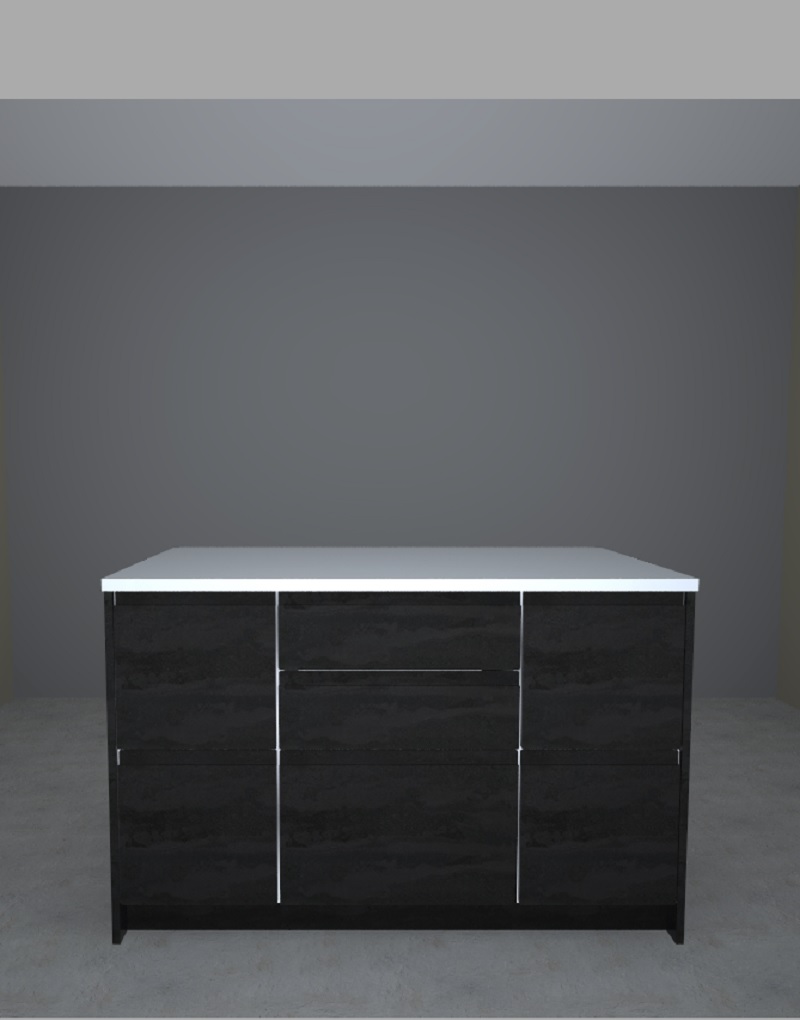 STONE ISLA 90 H X 90 F X 144 A. 5 CACEROLEROS 2 CAJONES. HERA NEOLA.F