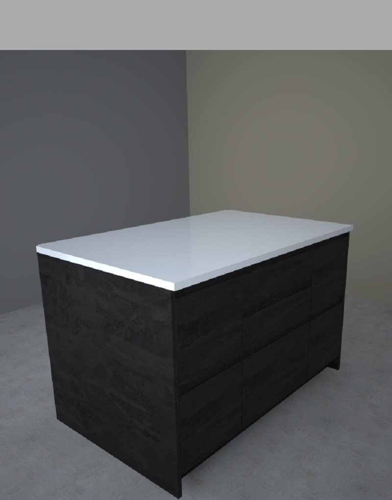 STONE ISLA 90 H X 90 F X 144 A. 5 CACEROLEROS 2 CAJONES. HERA NEOLA