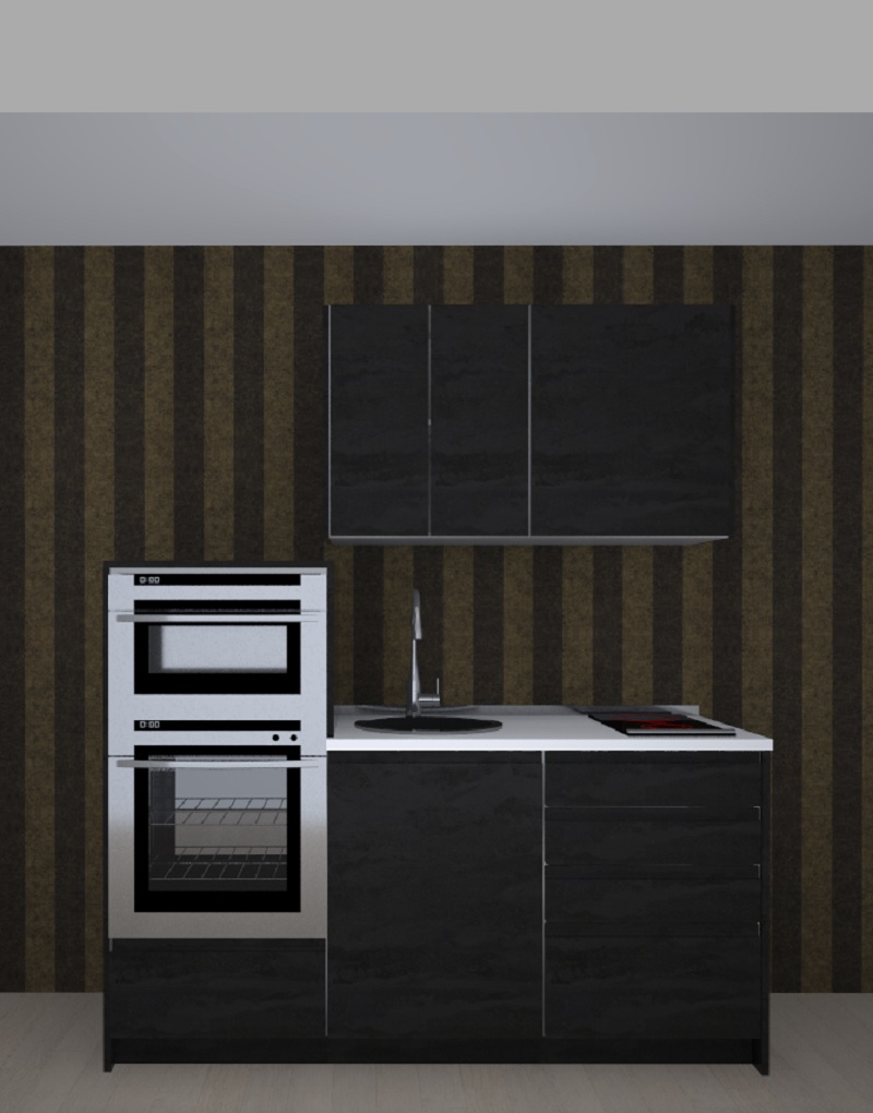 STONE SEMICOLUMNA HORNO MICRO CAJONERA B 184 + A 124. ALTURA DE 220. HERA NEOLA