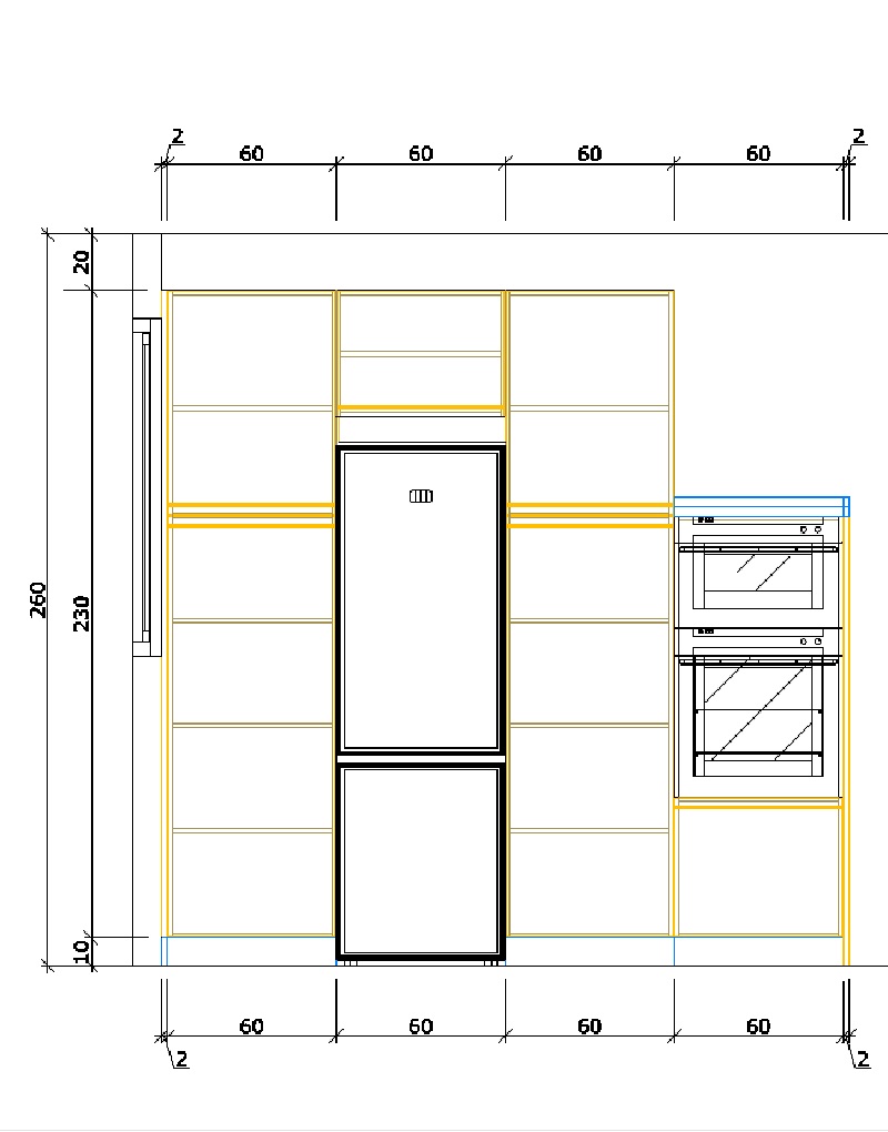 URBAN COMP. PARALELO B 284 + A 124 + BCOL 244. ALTURA 240. BLANCO 4 COTA 2