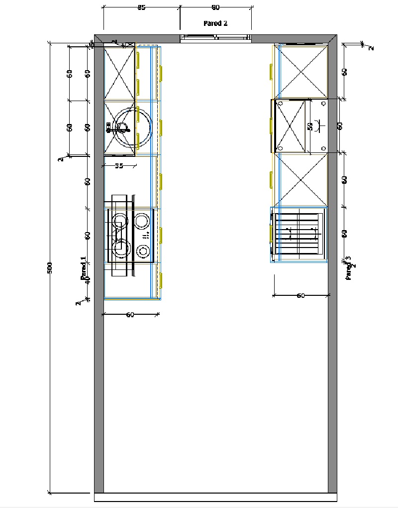 URBAN COMP. PARALELO B 284 + A 124 + BCOL 244. ALTURA 240. BLANCO PLANTA